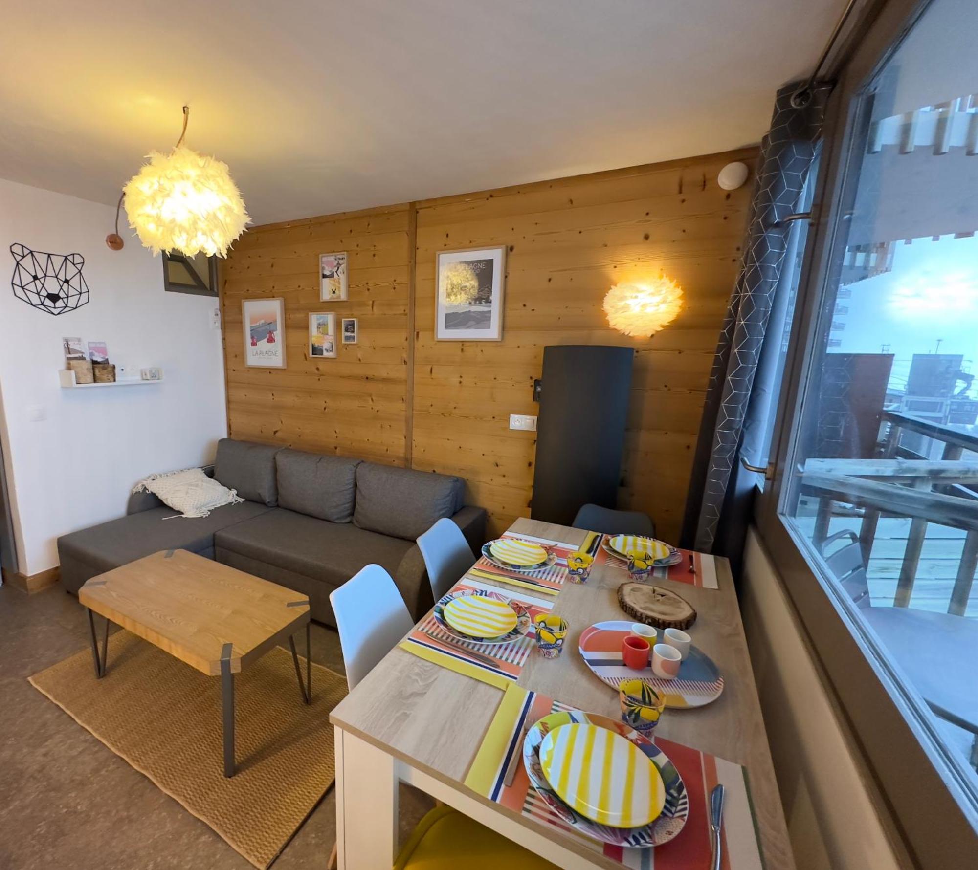 Paquebot Des Neiges - Appartement 4 Personnes - Vue Mont Blanc La Plagne Bagian luar foto